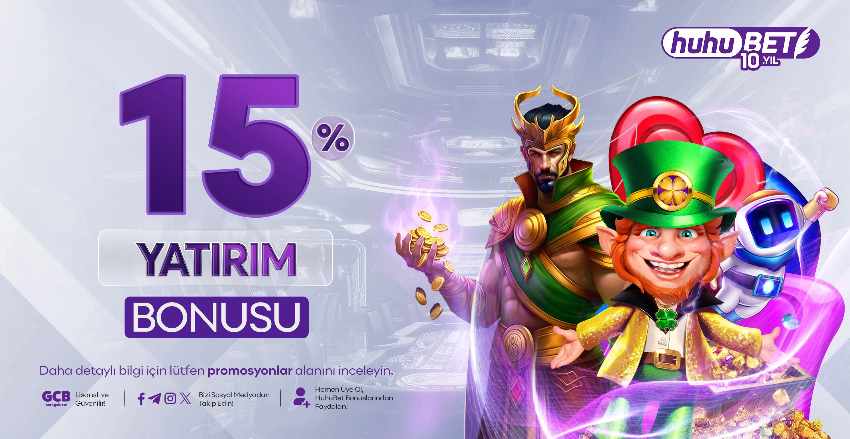 HuhuBet %15 yatırım bonusu